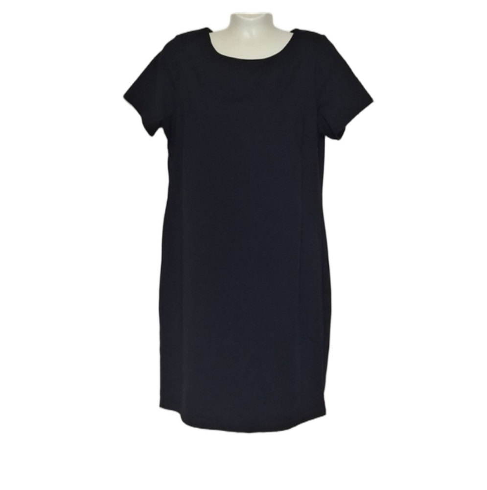 Tahari Black Midi Dress Short Sleeve Black